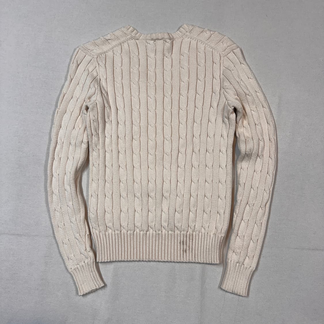 S) 폴로 랄프로렌 아이보리 케이블 꽈배기 브이넥 니트 상품이미지5