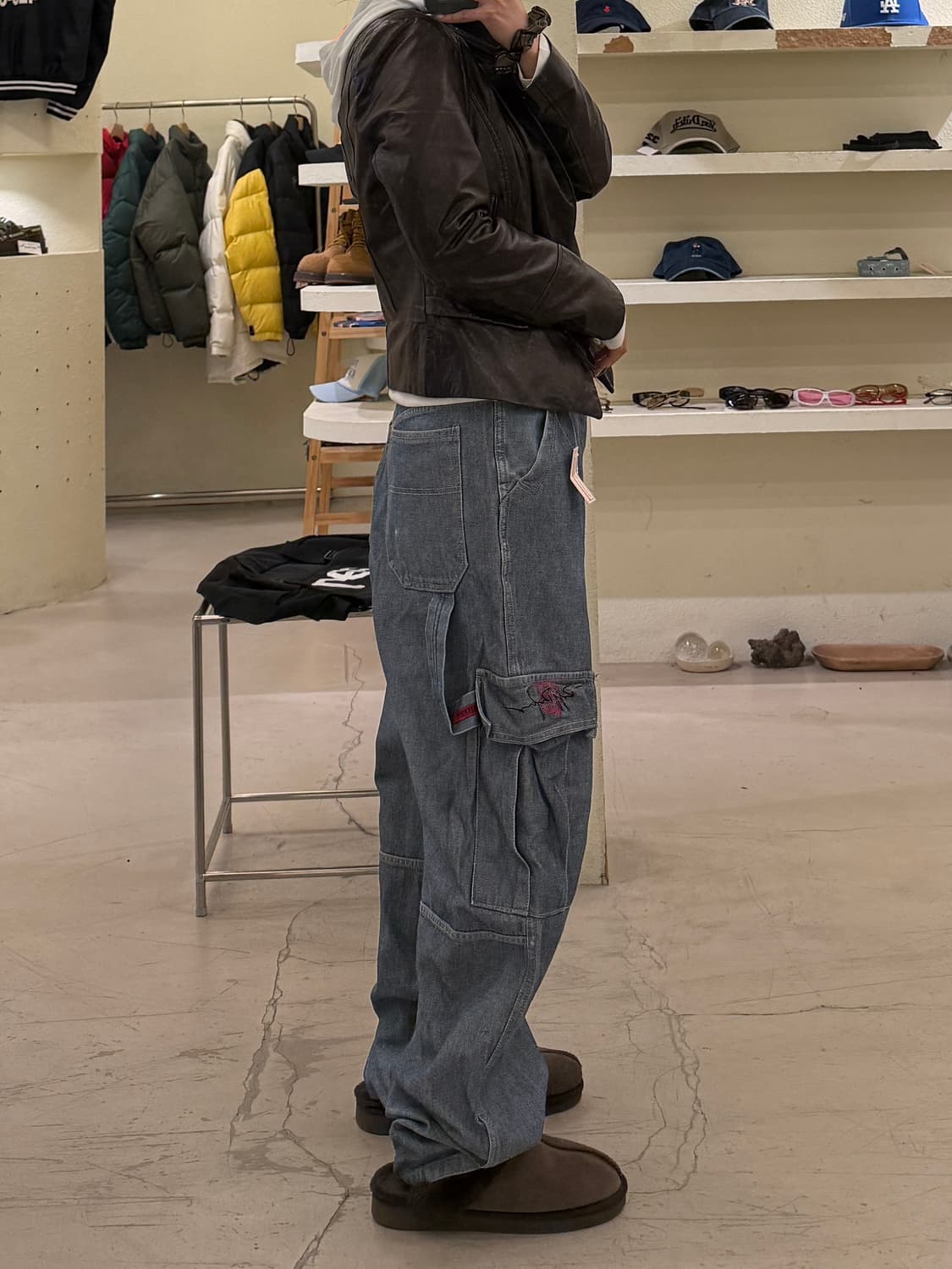 빈티지 더티데님 카고 팬츠 U983 상품이미지2