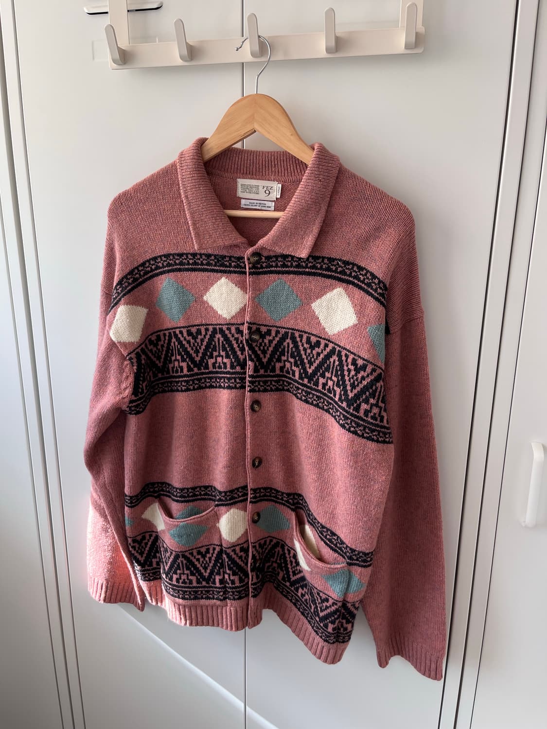 핑크 아가일 울니트 아방 가디건  상품이미지8