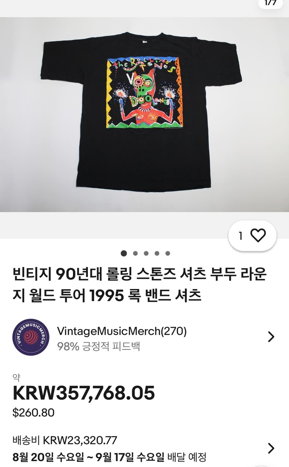 90s Rolling Stones Voodoo Lounge(1995) 상품이미지8