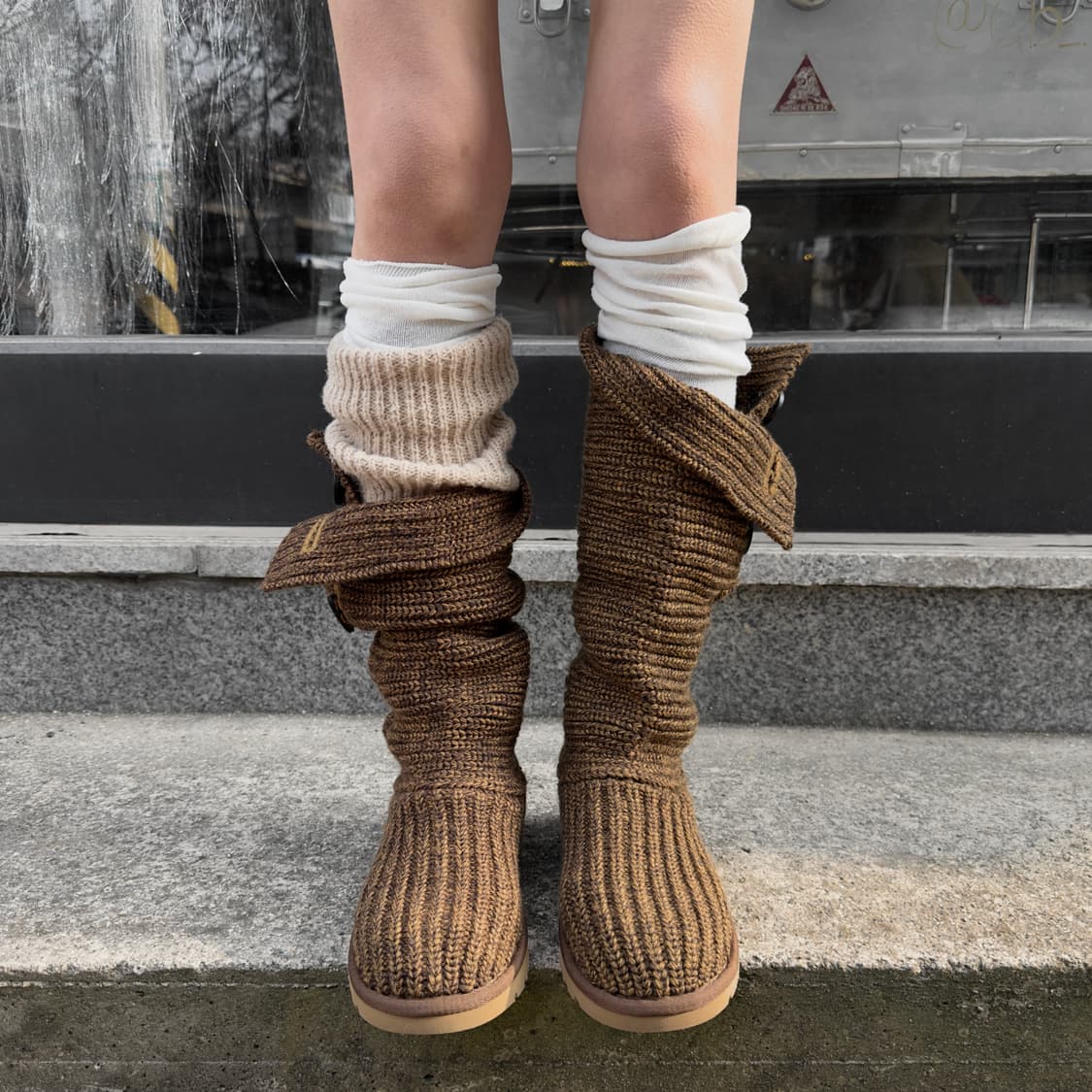 2000s 브라운 어그 카디 니트 부츠 상품이미지4