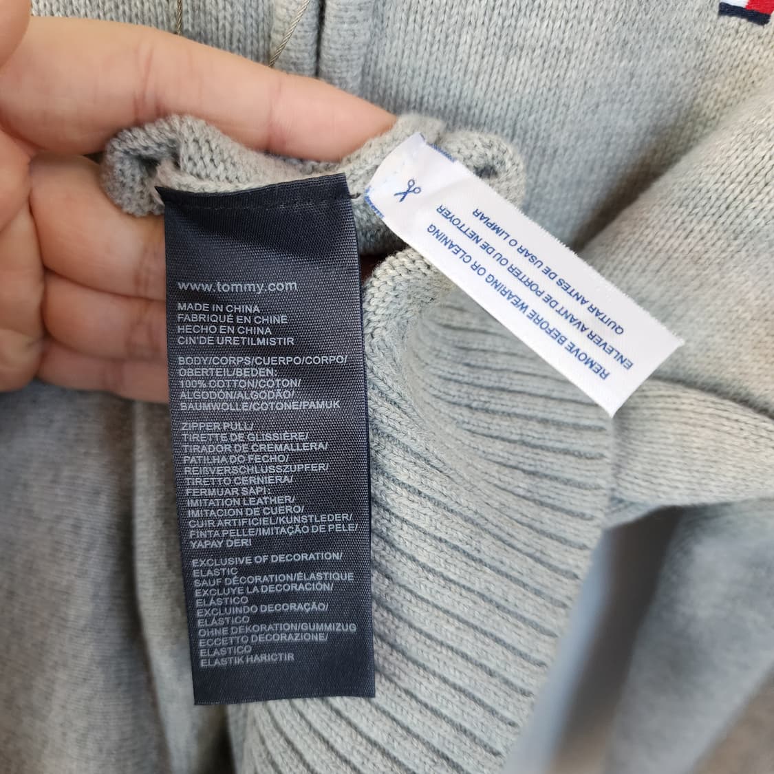 타미힐피거 그레이 니트 집업 가디건 상품이미지4