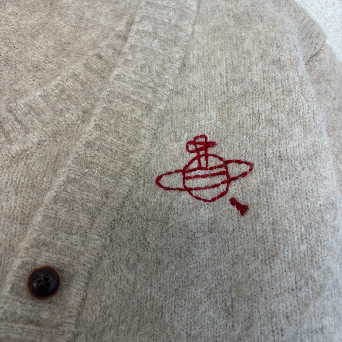 비비안웨스트우드 레이어드 울 니트탑 가디건 베이지 상품이미지4