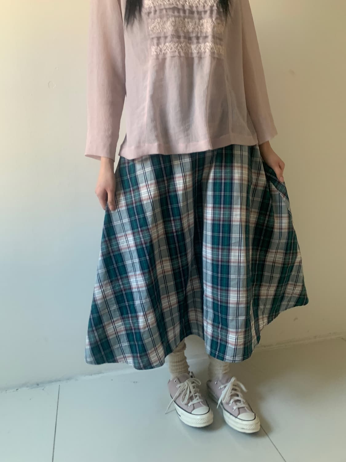 Check flare skirt 상품이미지5