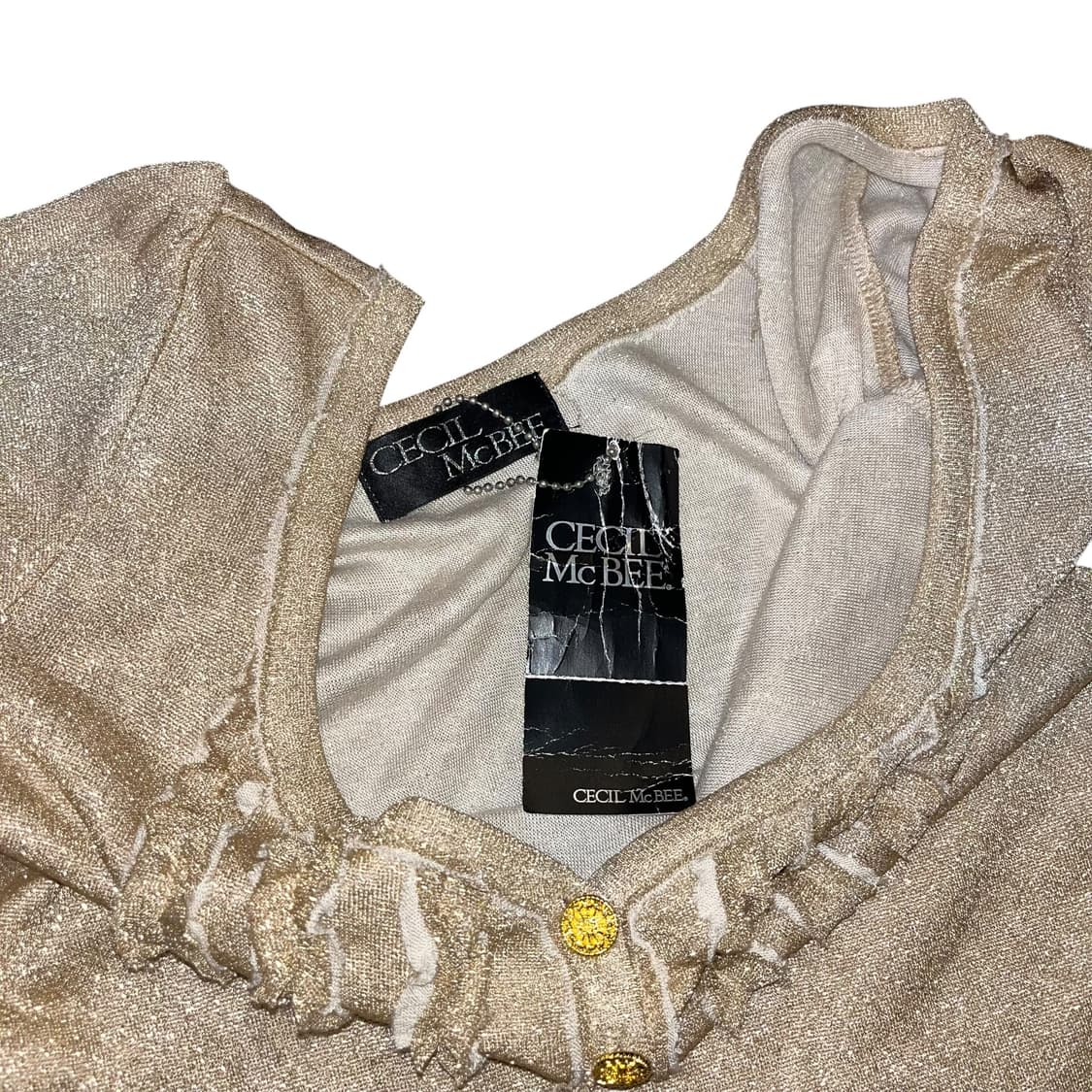 CECIL McBEE 세실맥비 글리터 반팔 블라우스 갸루 상품이미지4