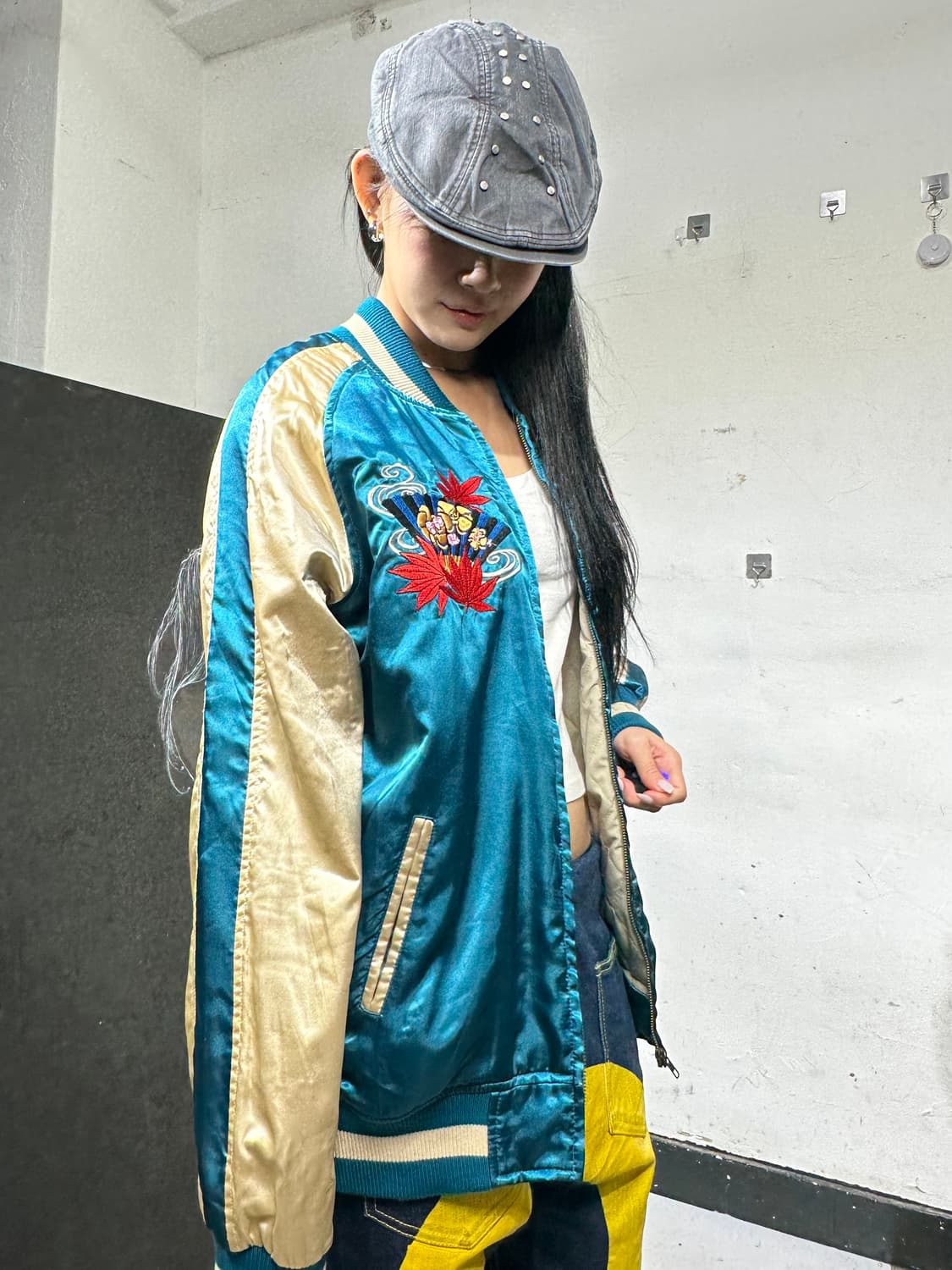 Jpn 일본빈티지 오리엔탈 로 민트 기모노 스카잔 자켓 상품이미지4