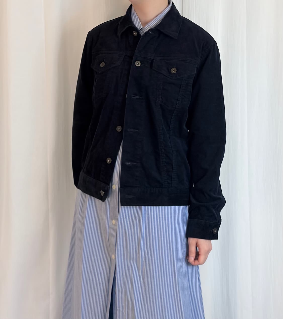 Corduroy Trucker Jacket - Dark Navy 상품이미지2
