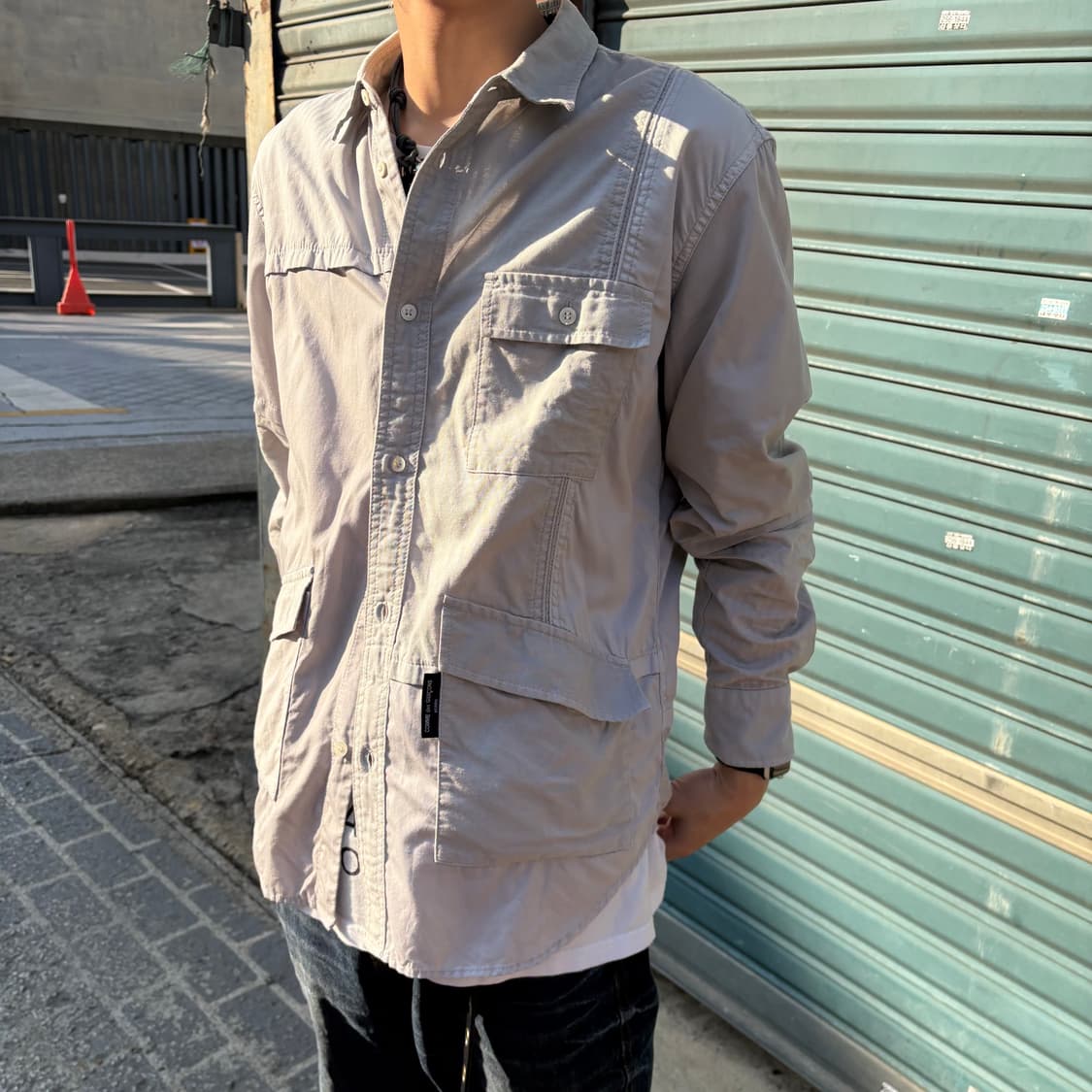 20AW 꼼데가르송 옴므 멀티포켓 그레이 롱슬리브 셔츠 상품이미지1