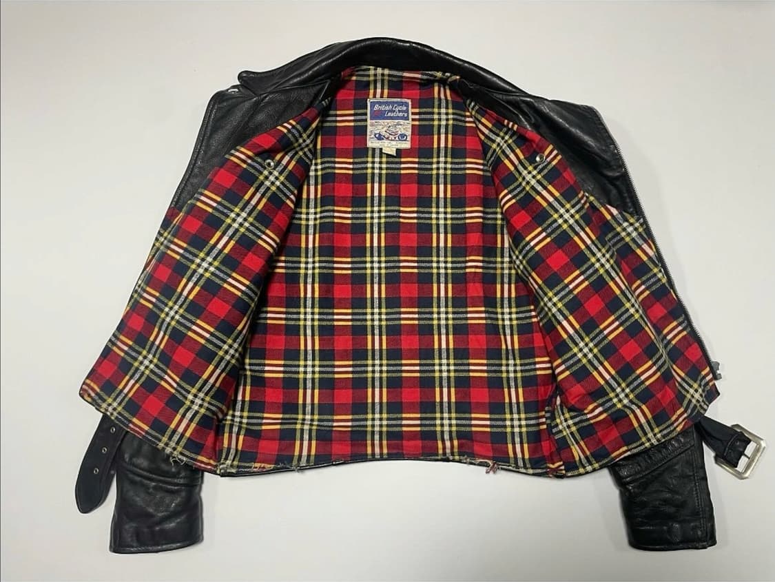 60s 빈티지 브리티쉬 d포켓 모터사이클 라이더 레더 자켓 스컬체인 상품이미지3