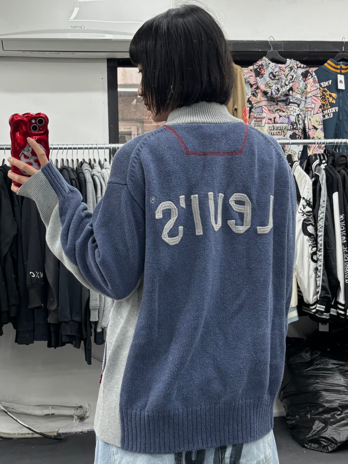 리바이스 빅로고 니트 집업 상품이미지5