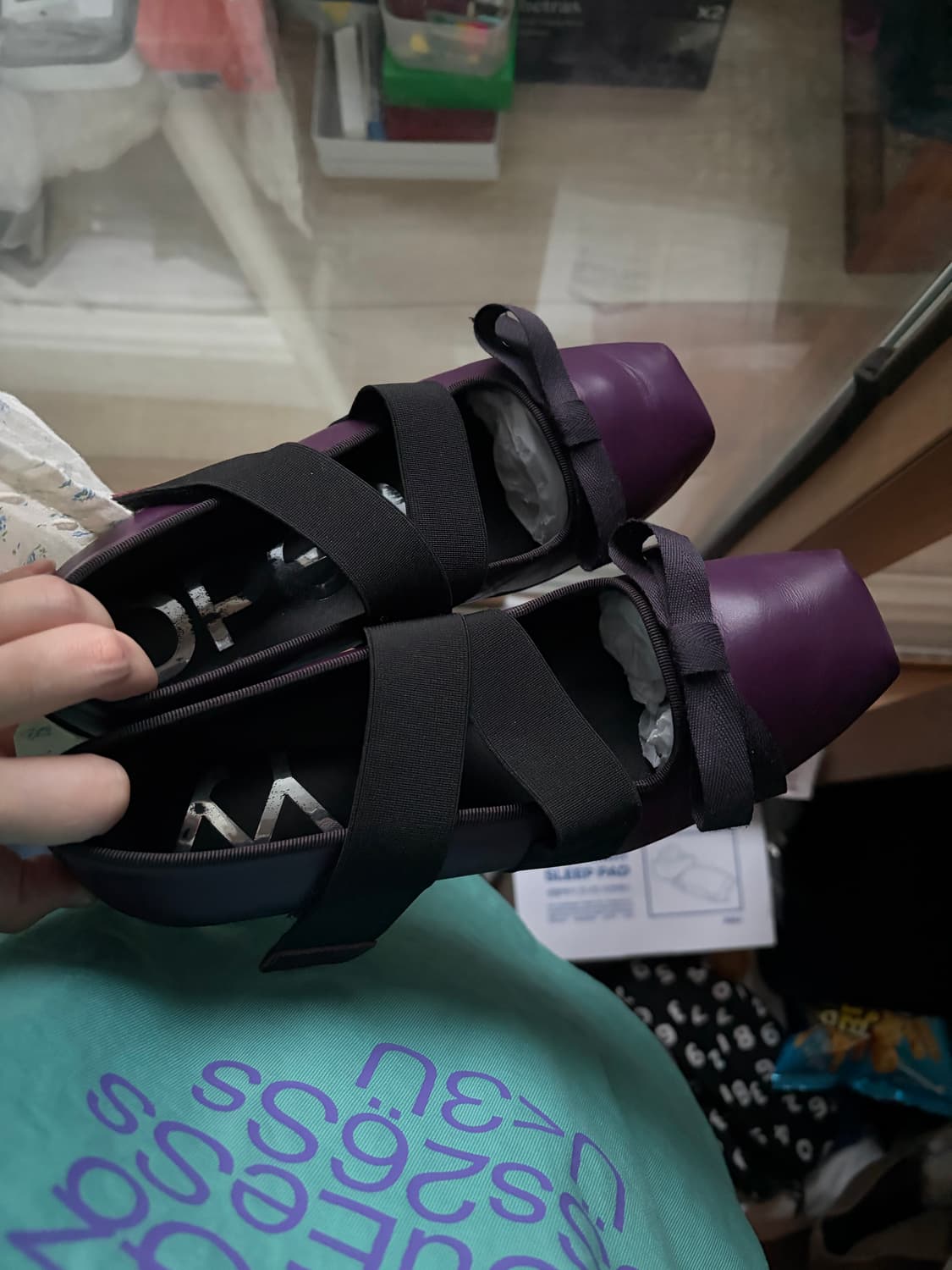 open yy 크로스 밴드 발레 플랫슈즈  상품이미지3