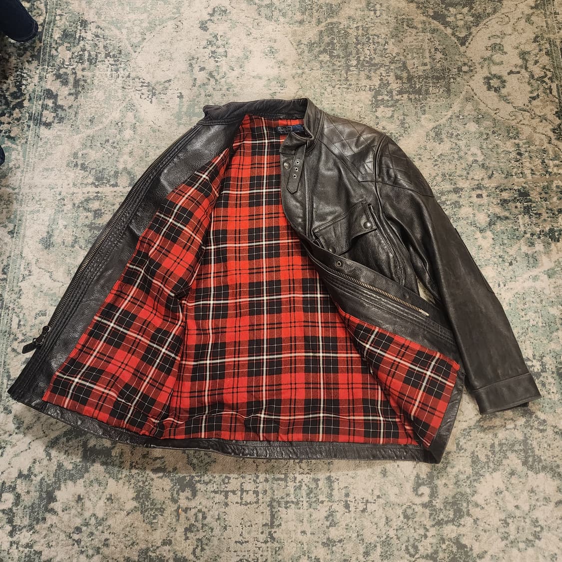 90s 오리지날 폴로 모터사이클 레더자켓 상품이미지8