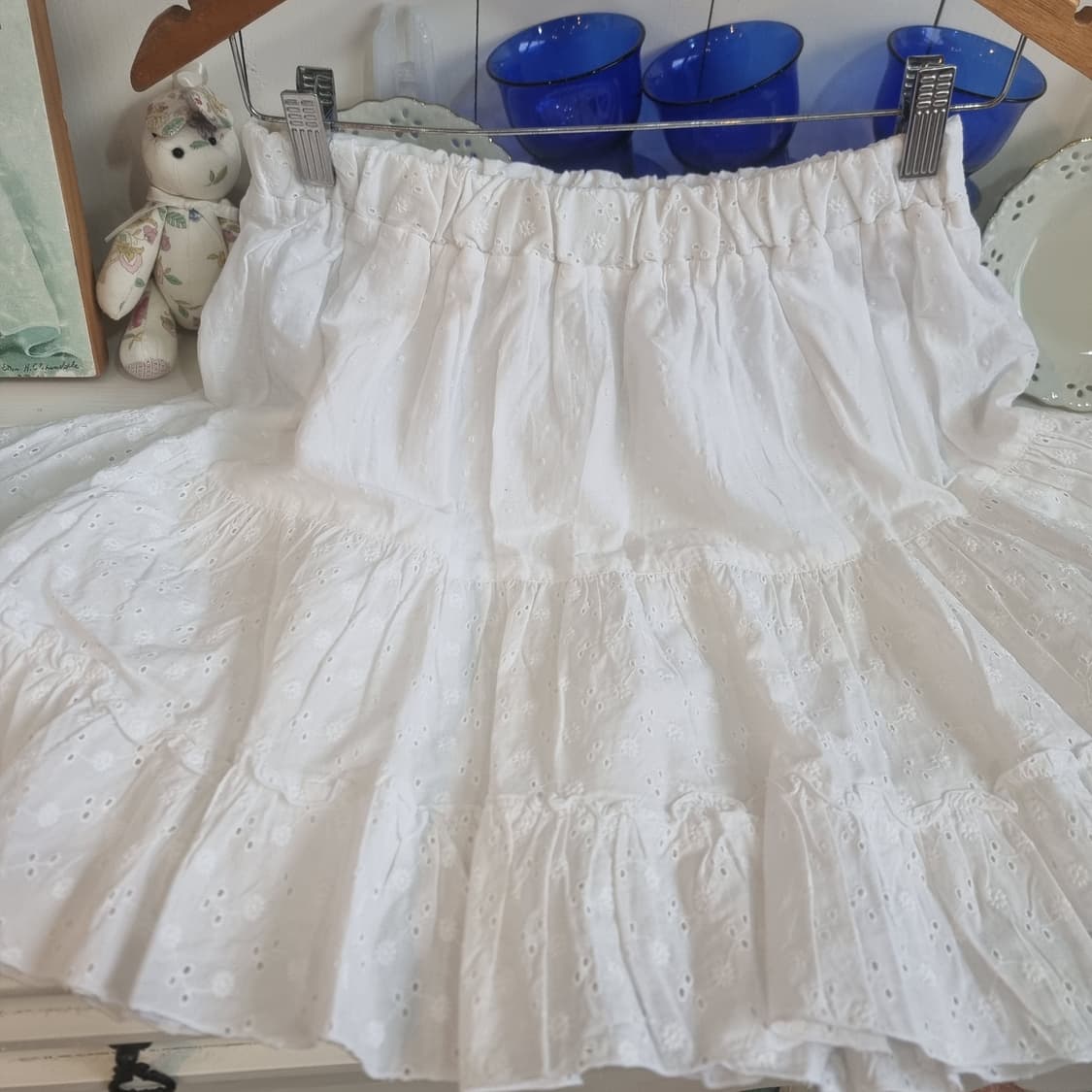 화이트 펀칭 레이스 캉캉 스커트 상품이미지4