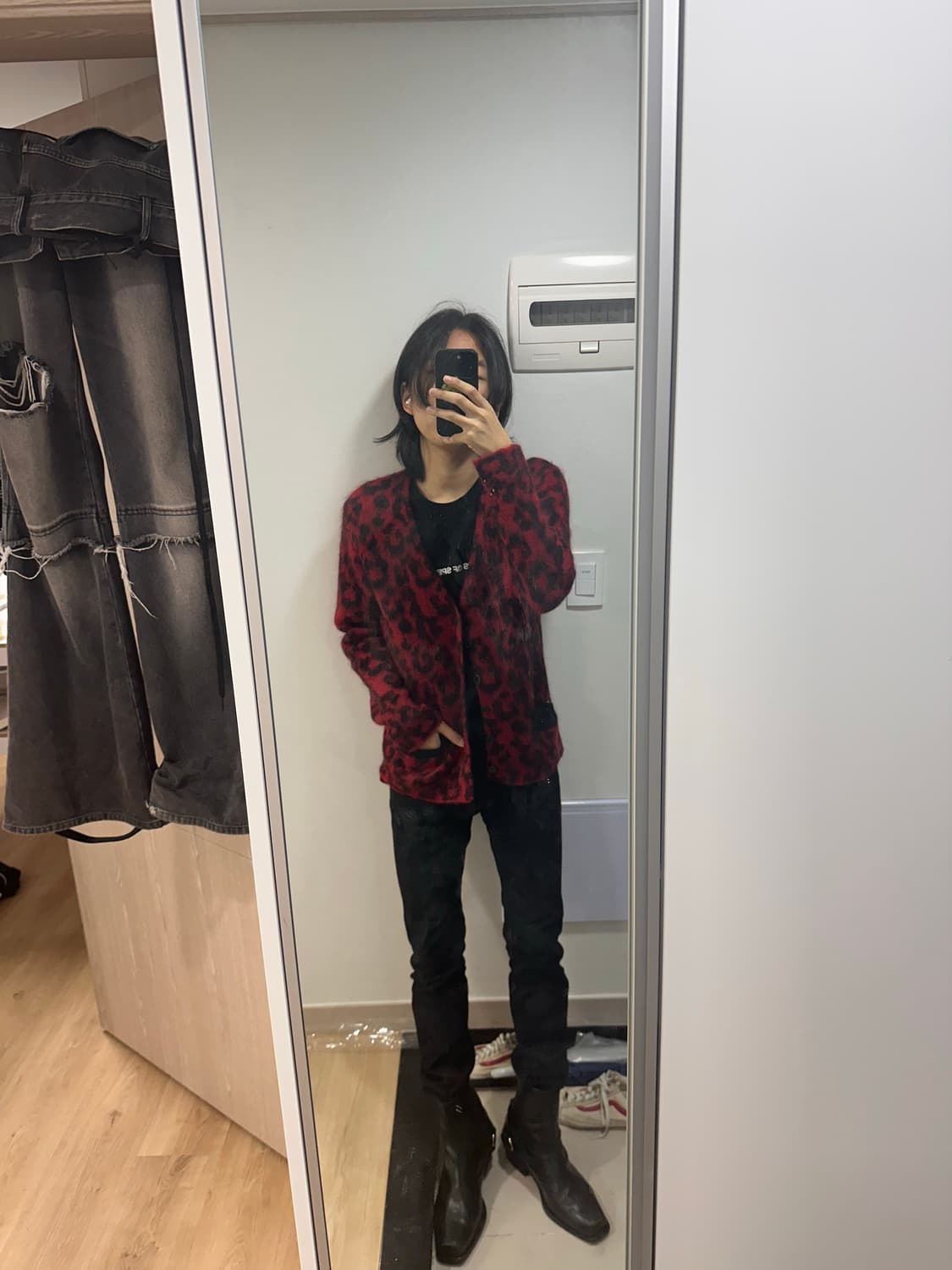 에디 생로랑 13fw 레오파드 모헤어 가디건 상품이미지7