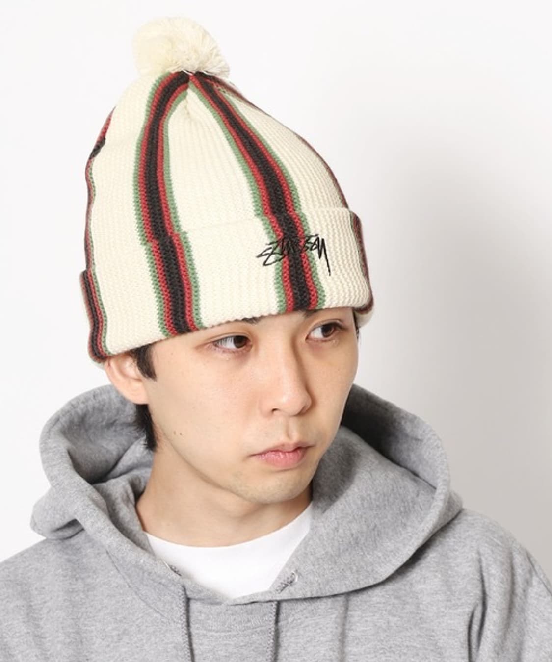 스투시 Stussy 스트라이프 폼 비니 에크루 방울비니 상품이미지6