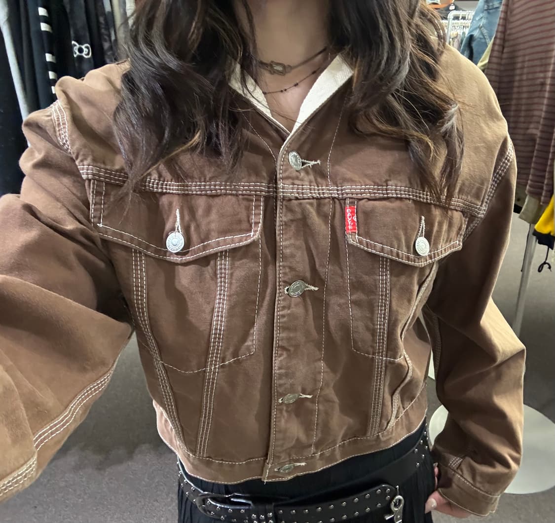 M)Ben Davis 벤데이비스 여성 갈색 후드 데님자켓 상품이미지3