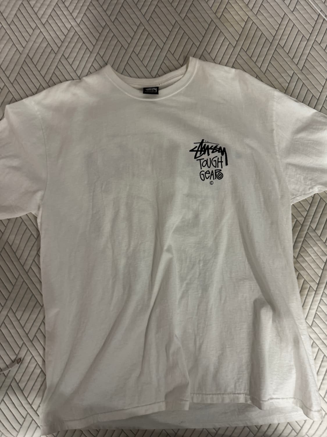 스투시 터프 기어 반팔 티셔츠 화이트 XL 상품이미지3