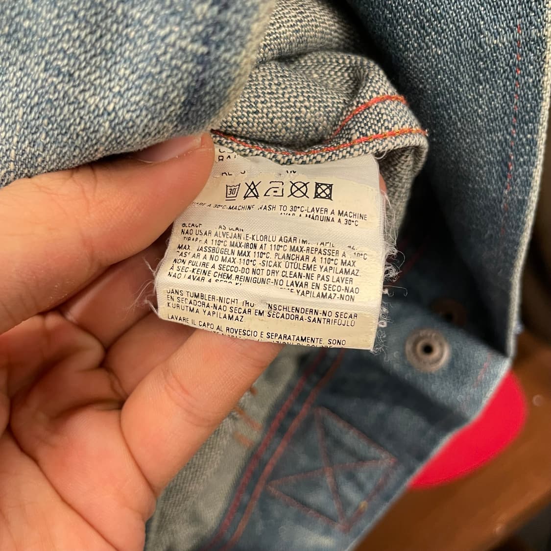 00s 디젤 Y2K 스냅 버튼 후면 프린팅 스펠 아웃 데님 자켓 상품이미지10