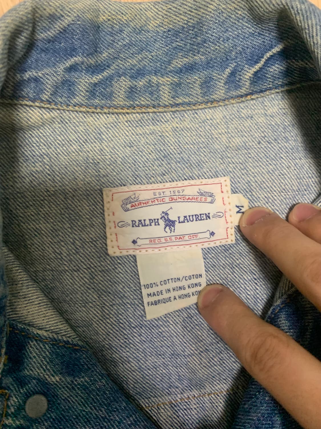 [M] 90s 랄프로렌 덩가리 데님 성조기 자켓 상품이미지6