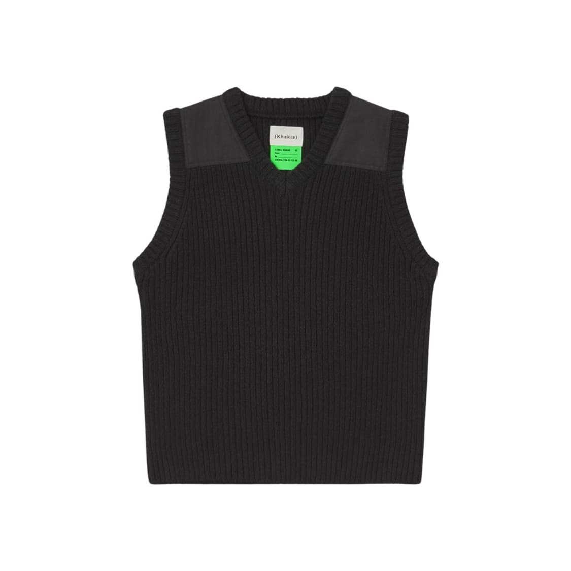 Khakis 카키스 패치드 니트 베스트 블랙 상품이미지1