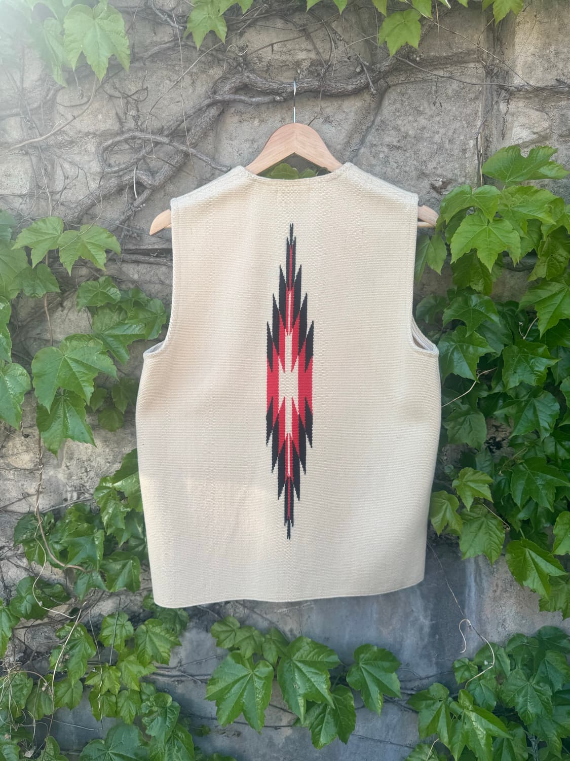 70s miller 핸드 우븐 울 웨스턴 오르테가 치마요 베스트 조끼 상품이미지2