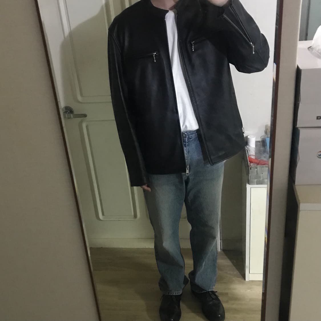 에이징CCC 차이나카라 램스킨 가죽 자켓 XL사이즈 상품이미지8