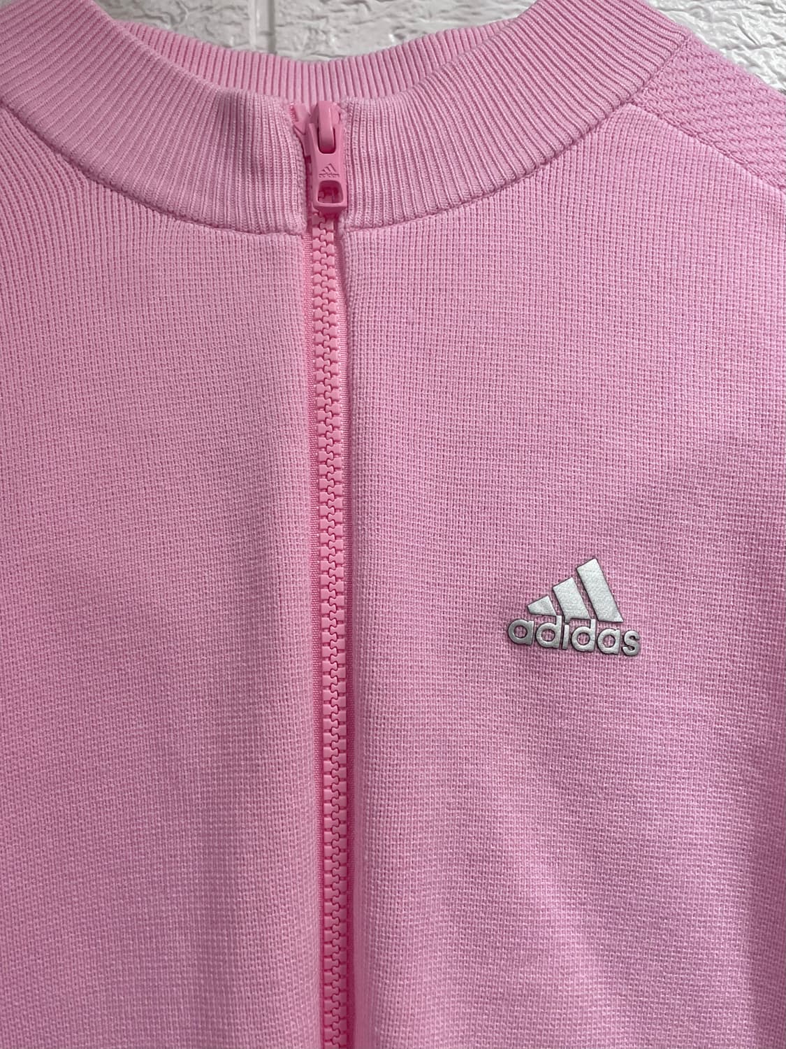 아디다스 골프니트집업XS (정가 198,000원) 골프웨어상의 핑크집업 상품이미지3