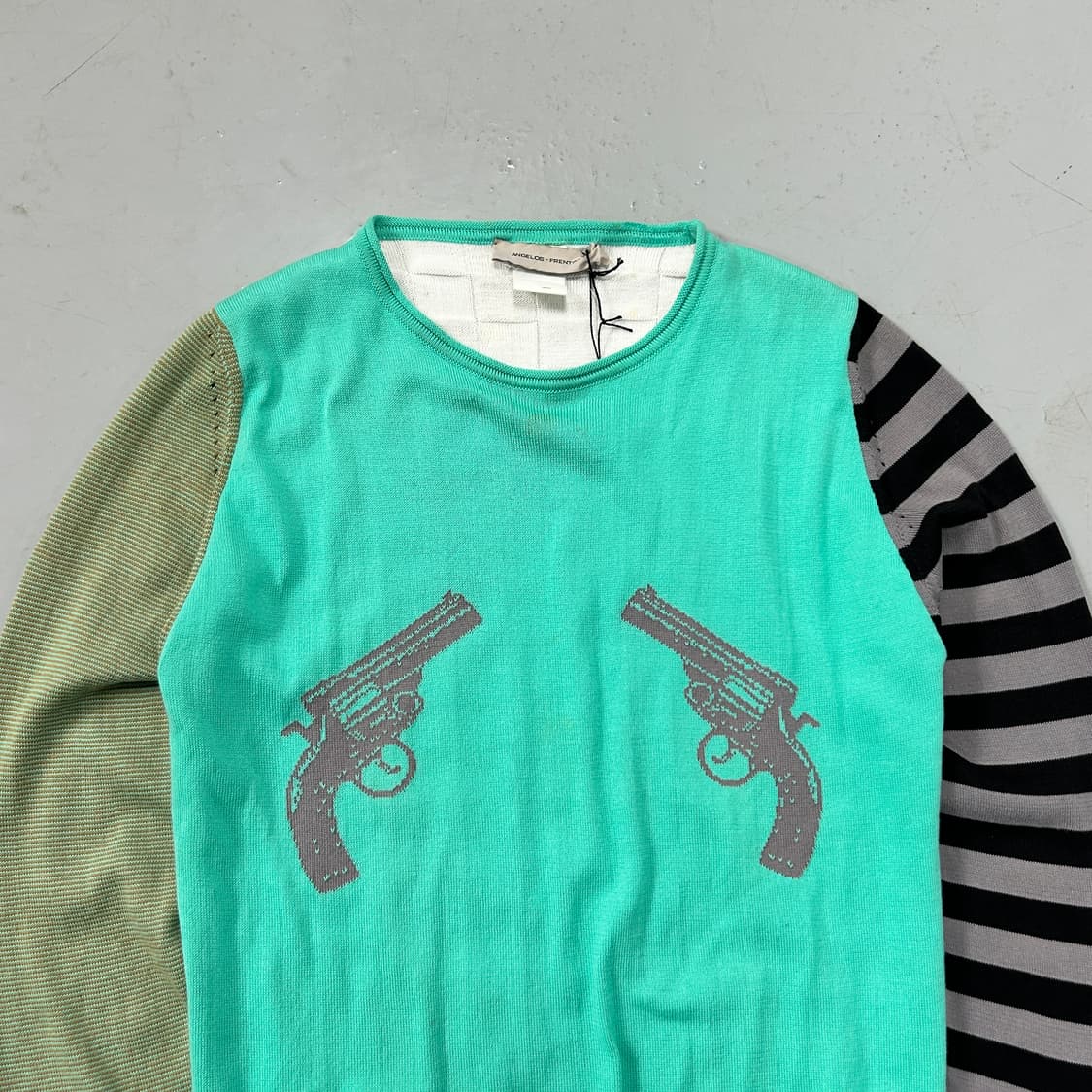 ANGELOS FRENTZOS 00s 더블리볼버 멀티컬러 니트  상품이미지1