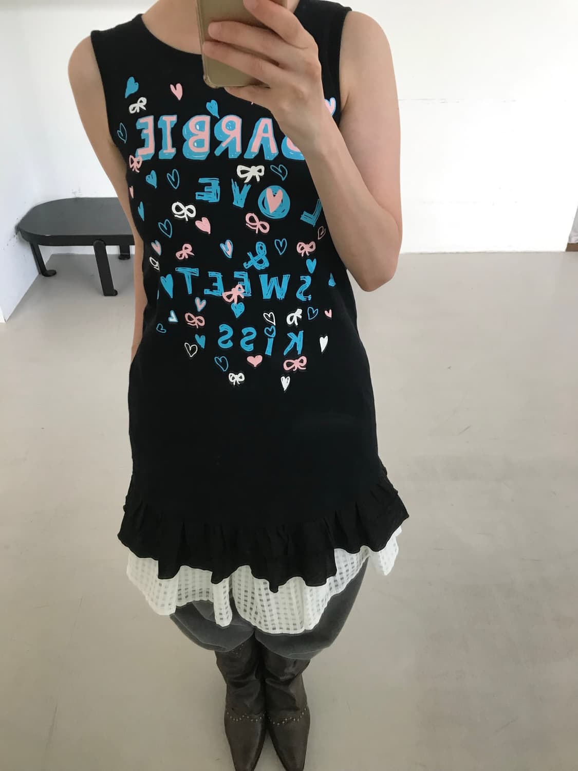 frill printing sleeveless 상품이미지2