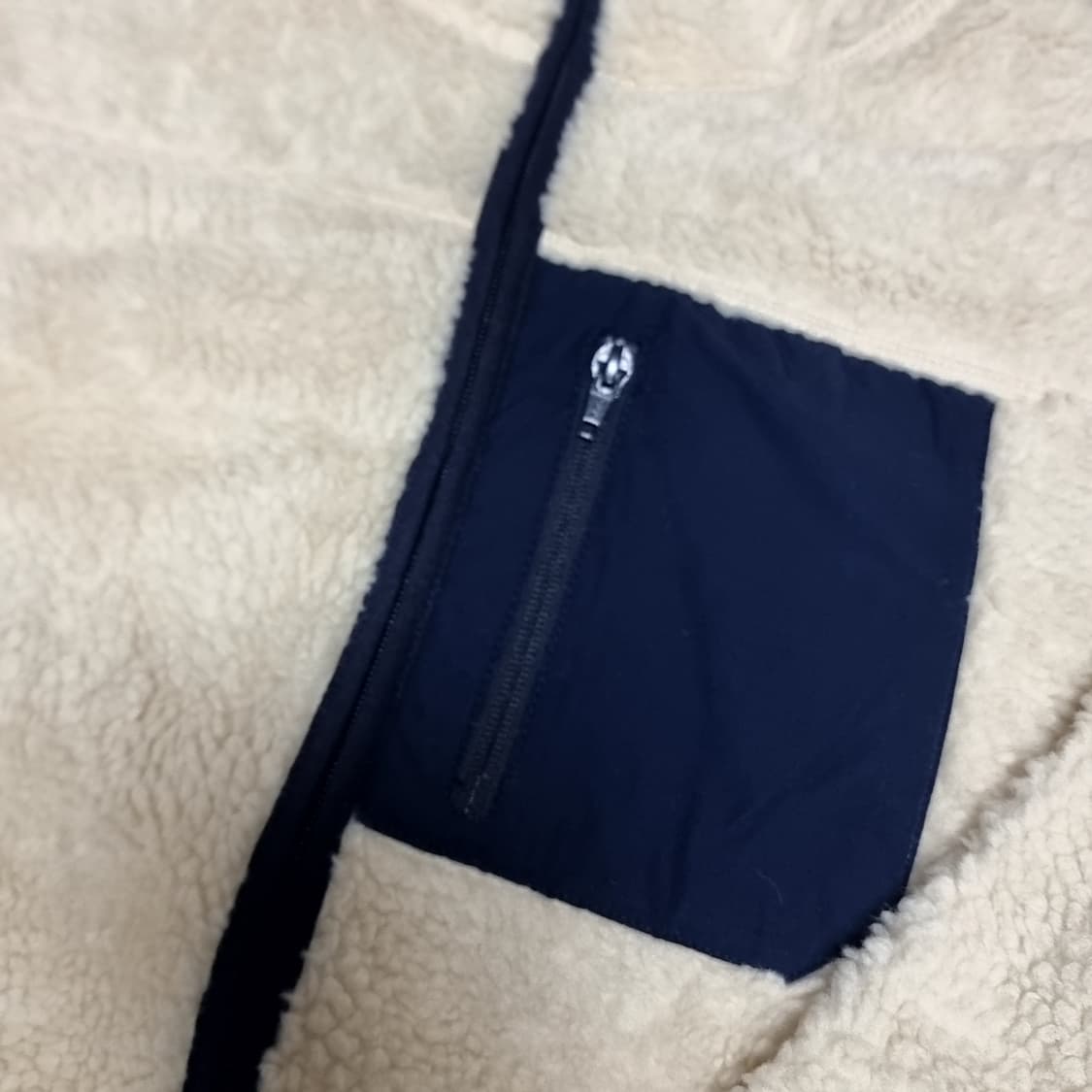 일본ocen 아이보리 후리스 후드집업 네이비 포인트(95) 상품이미지2