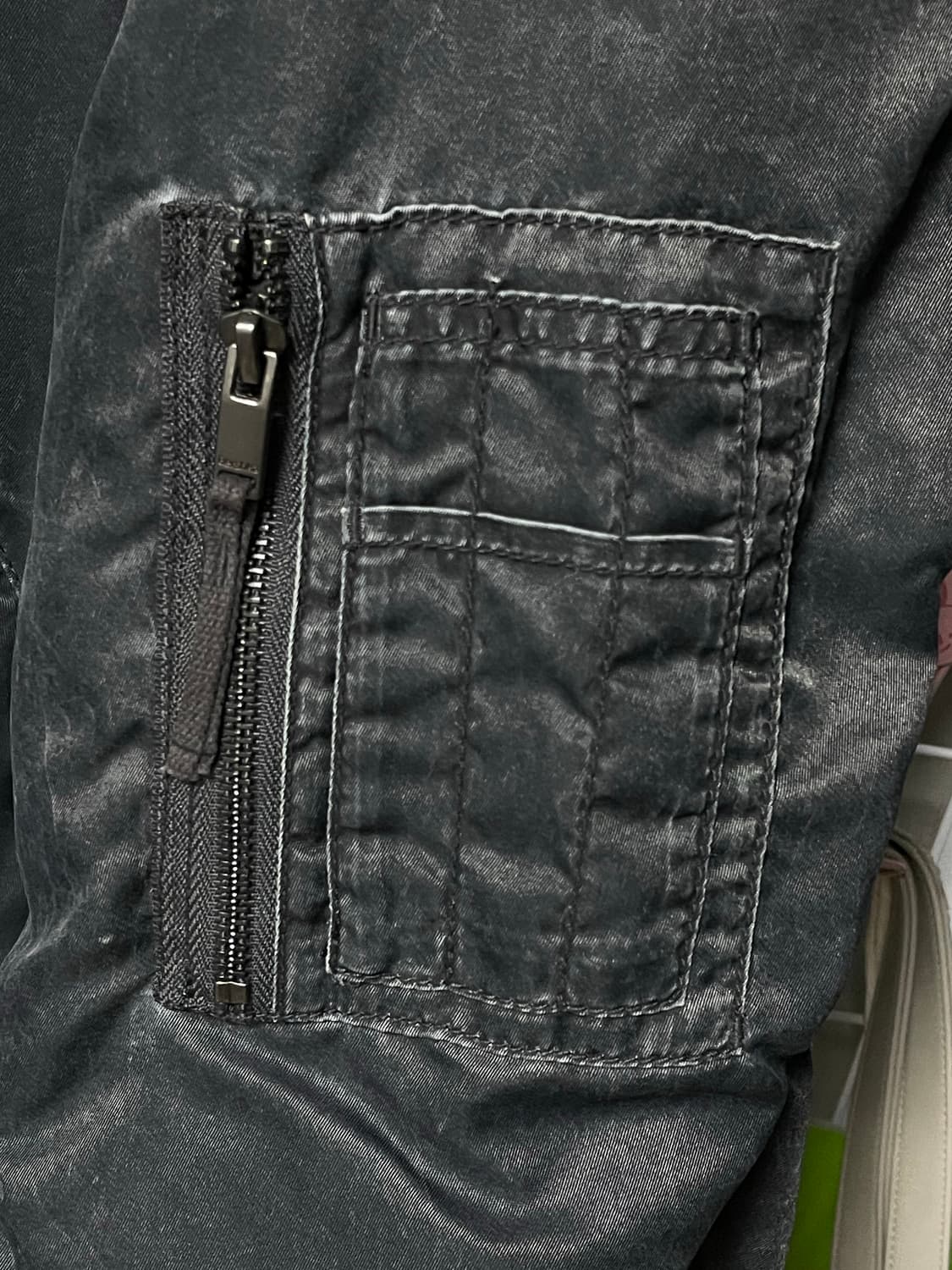 Bershka 워싱 빈티지 봄버 자켓 XL 상품이미지5