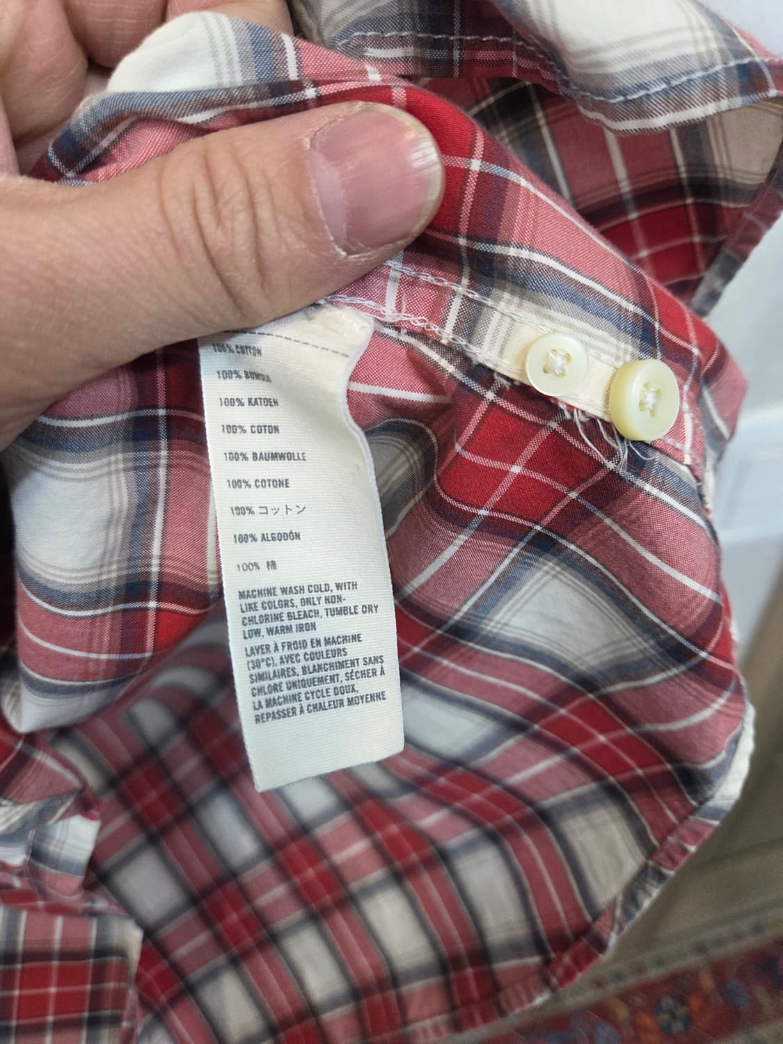 아베크롬비 빈티지 머슬 체크 셔츠긴팔 M 상품이미지5