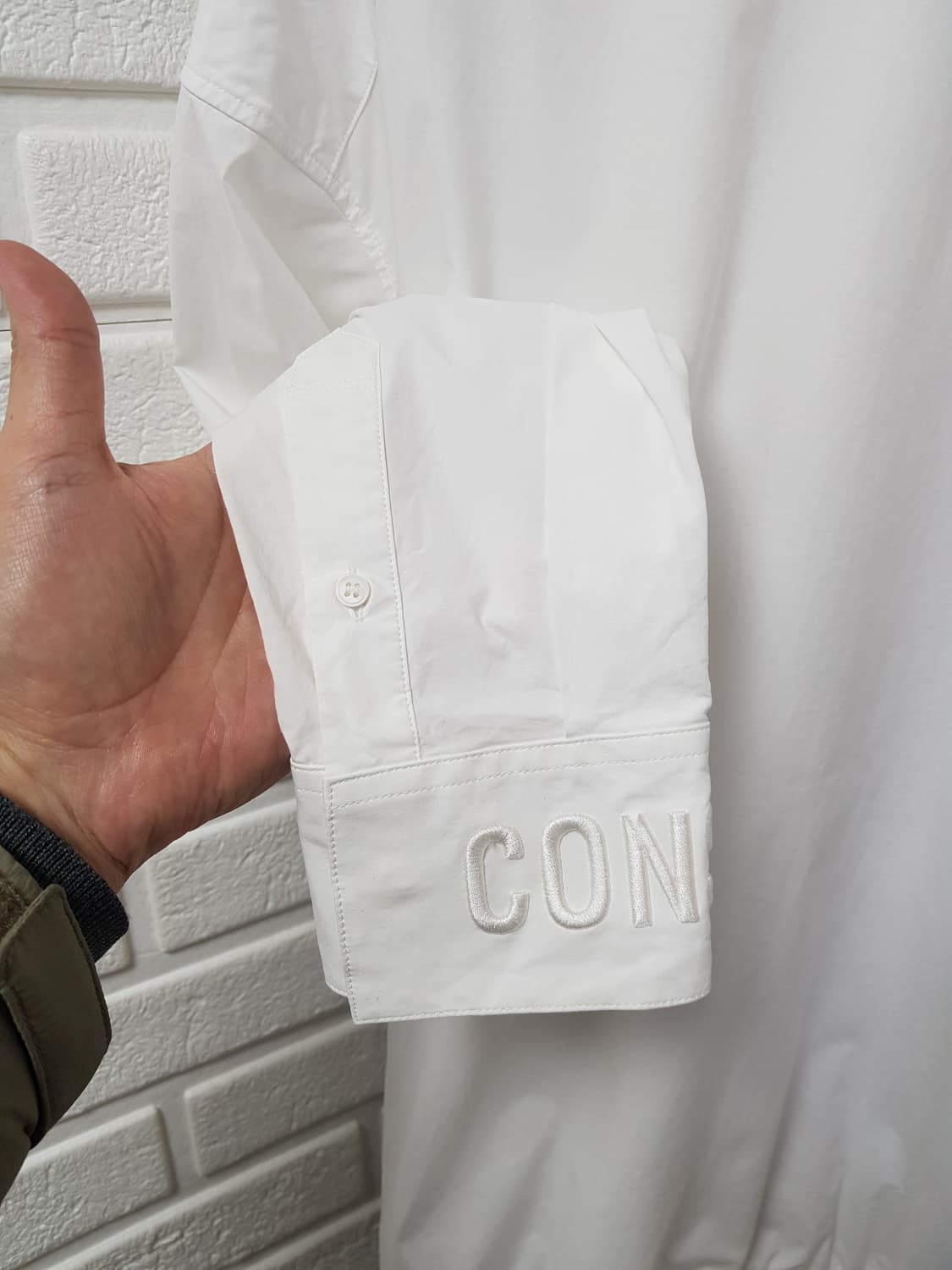 [46/100/정품] 준지 프린팅 셔츠 긴팔티 화이트 상품이미지6