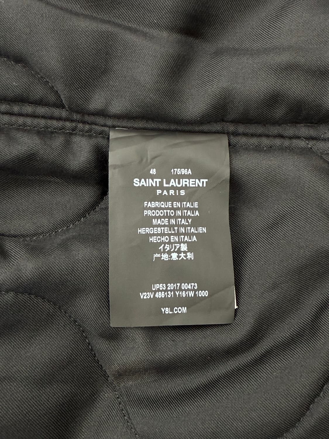 생로랑 17fw 블랙 제타임 새틴 크리스탈 카라 테디 봄버 자켓 상품이미지8