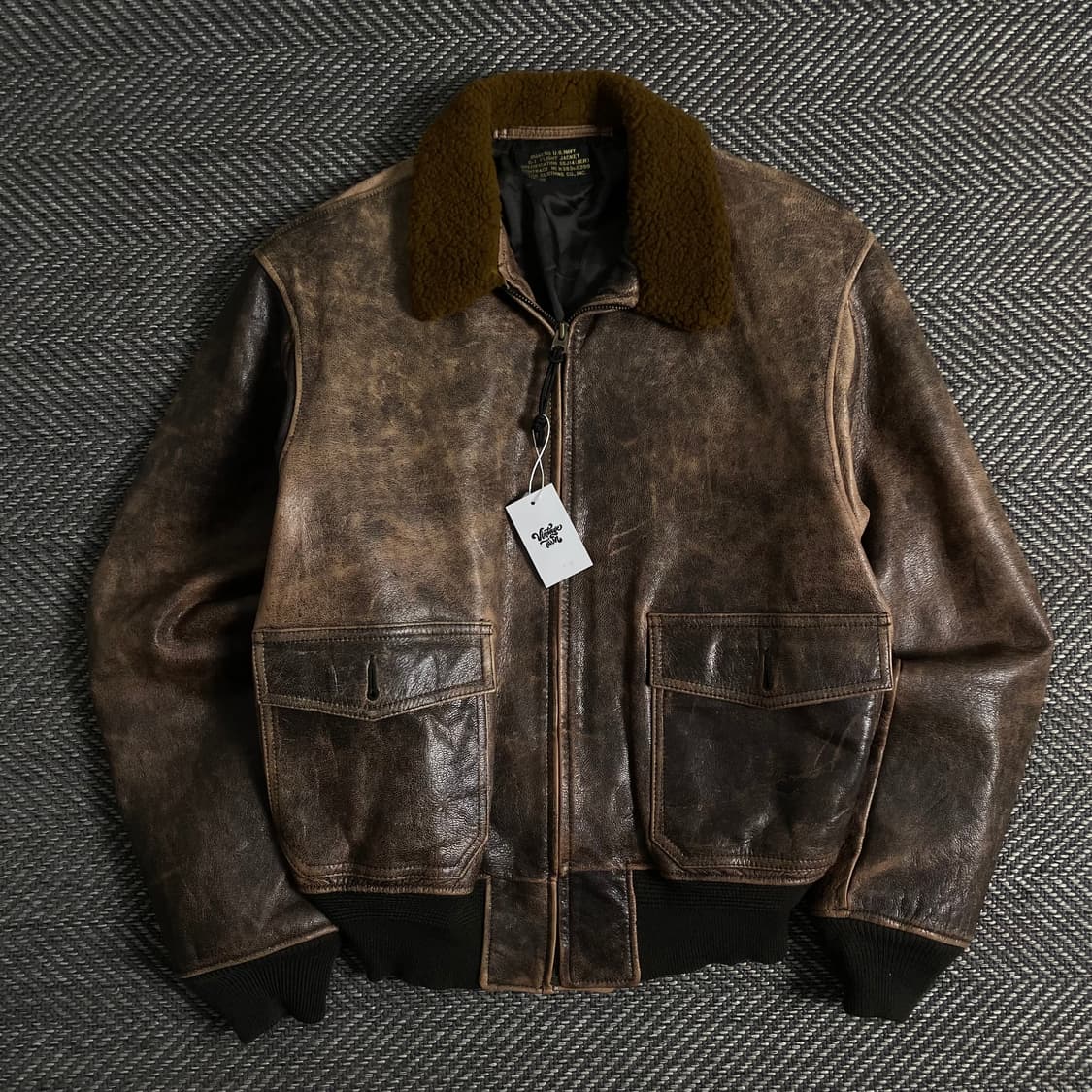 USA 오리지날 밀리터리 g-1 플라이트 레더 자켓y 3221 상품이미지2