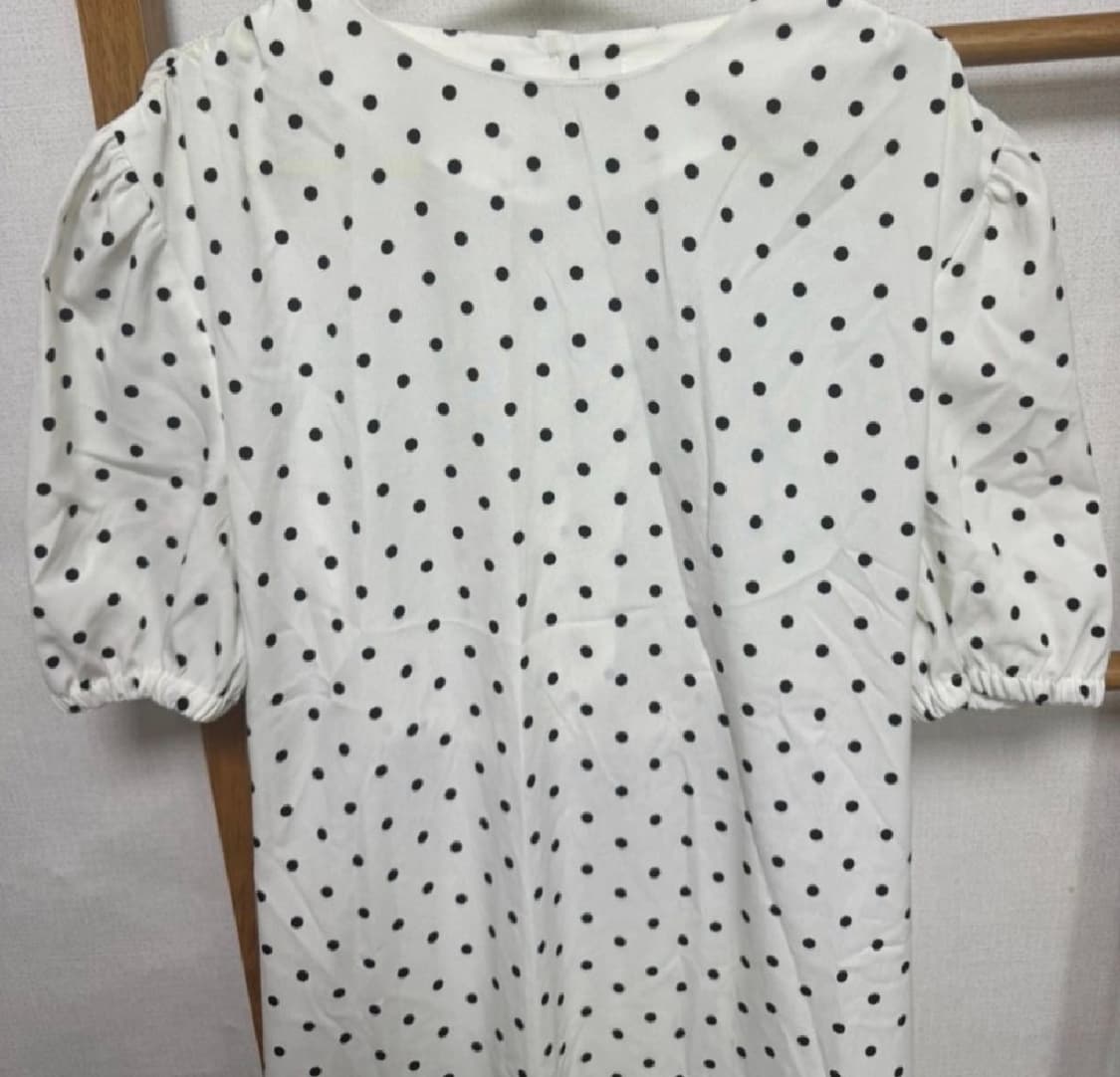 필로컬리 백슬릿 꽃단추 도트 롱 원피스 Free 상품이미지8