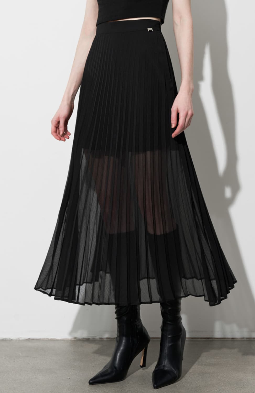 문트 쉬폰 플리츠 롱 스커트 상품이미지1