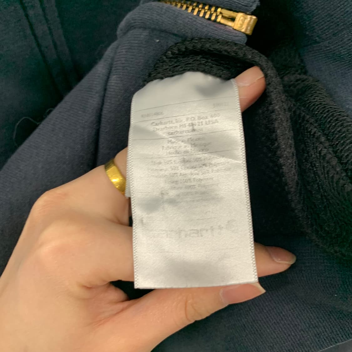 칼하트 레인디펜더 네이비 써멀 후드집업 상품이미지5