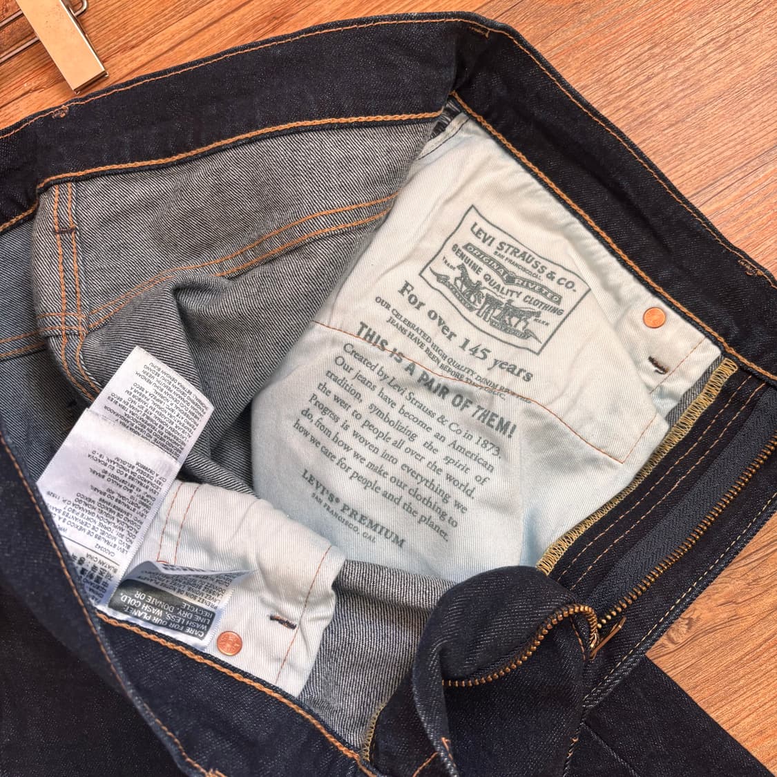 리바이스 502 청바지 진청 32 데님 오리지널 레드탭 프리미엄 상품이미지9