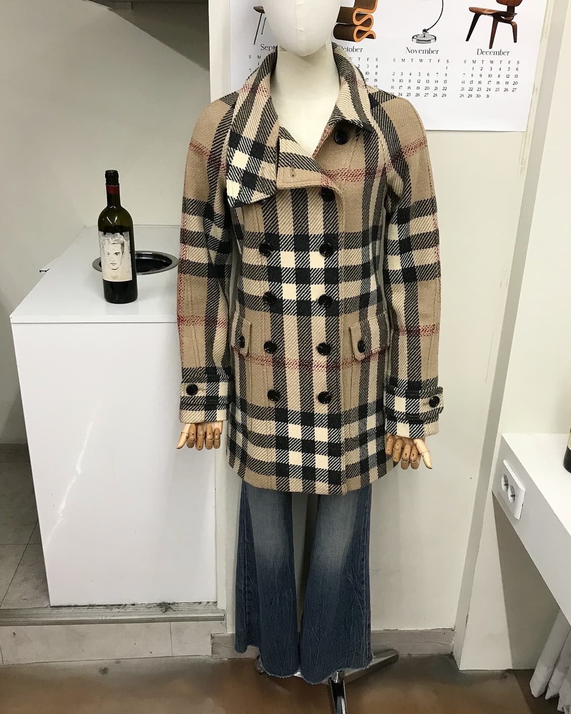 버버리 노바체크 울 더블 코트 상품이미지7