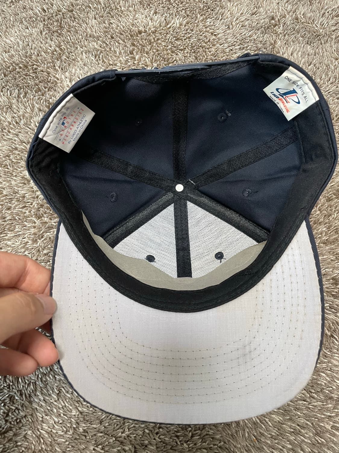 90s yankees cap 로고 어슬레틱 양키즈 캡 데드스탁 상품이미지4