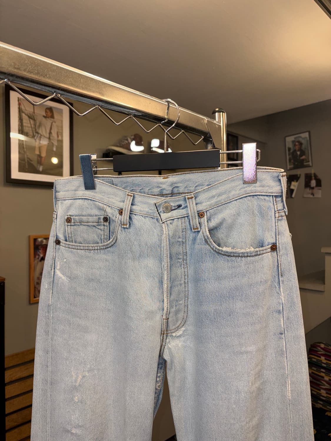 80’s Levi’s 501 USA denim hard washed  상품이미지4