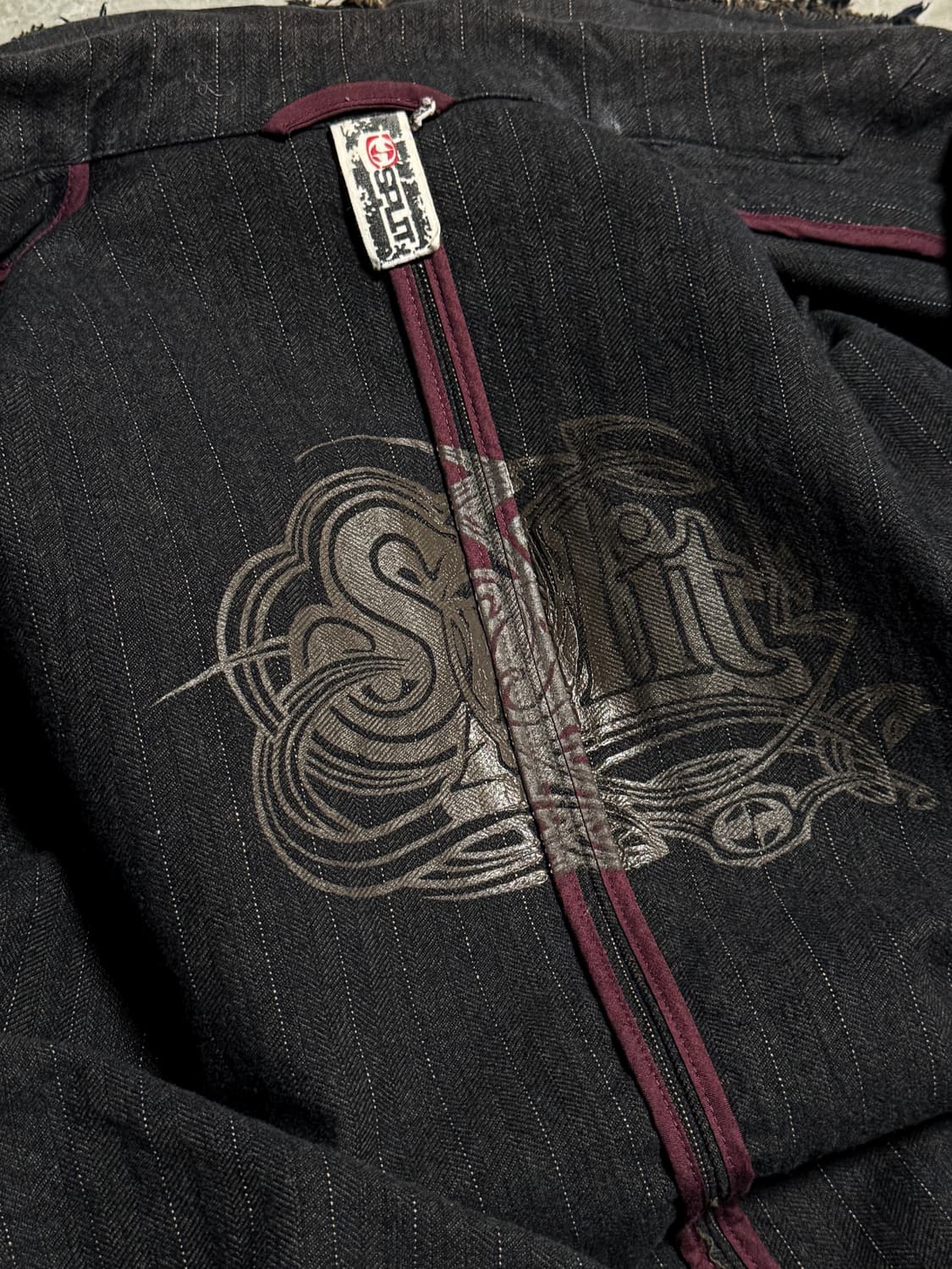 Gray denim pinstripe cut-off jacket  상품이미지8
