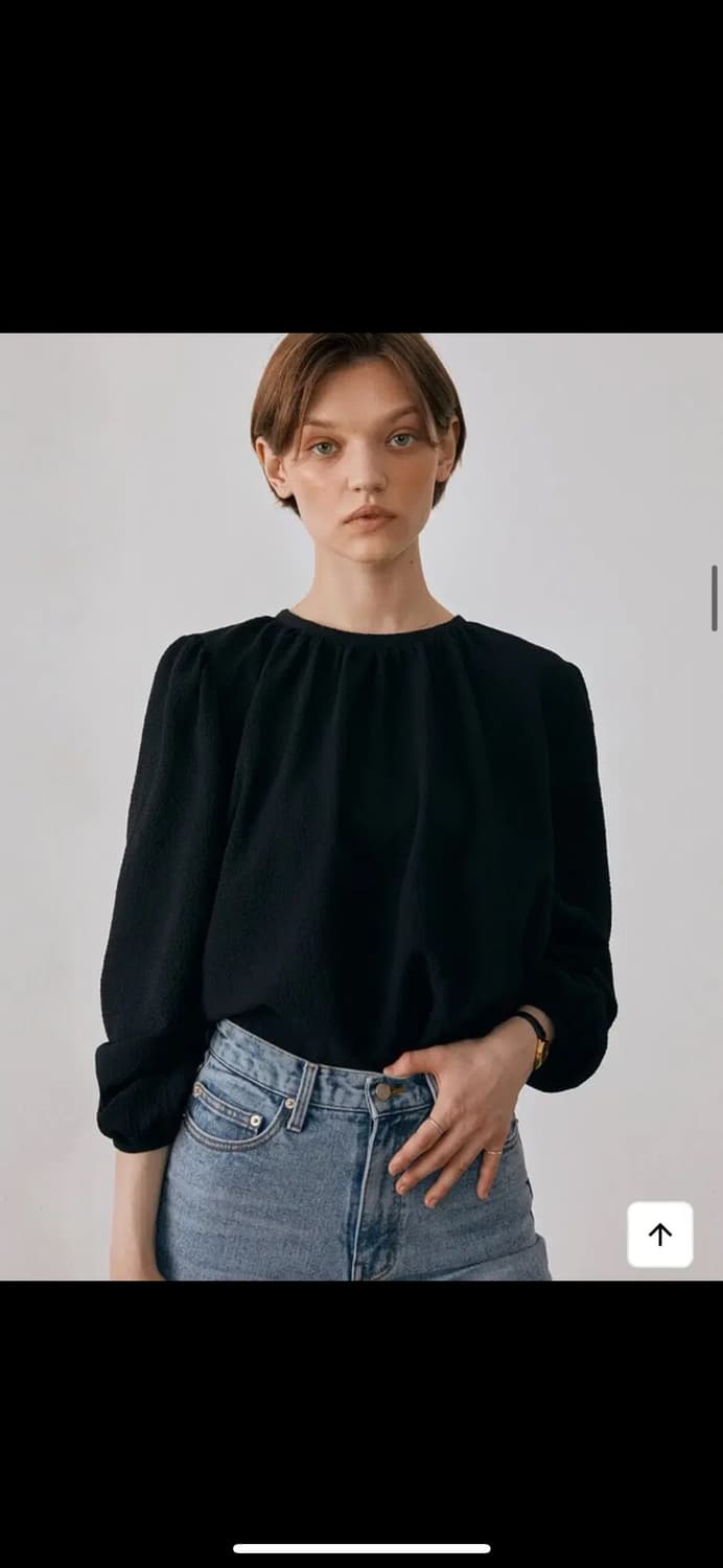 던스트 셔링 볼륨 블라우스 m 상품이미지4