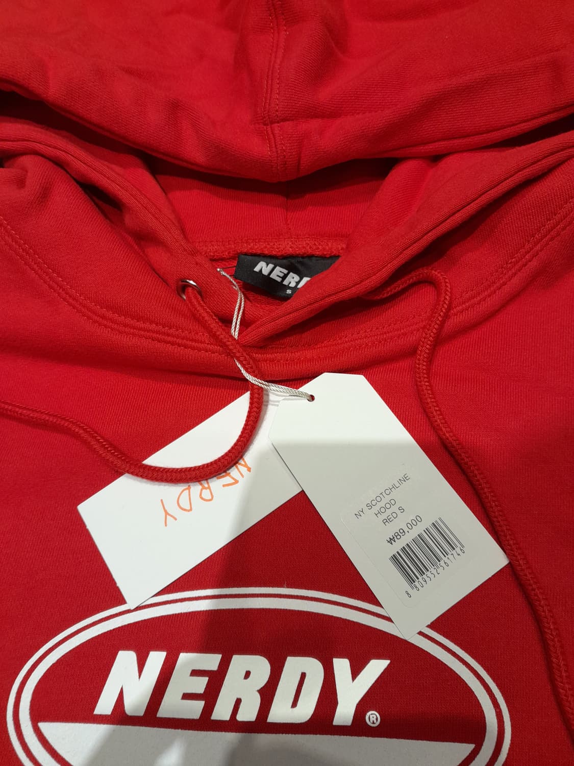 💥(새상품) 널디 후드 레드 (S) 
 상품이미지4