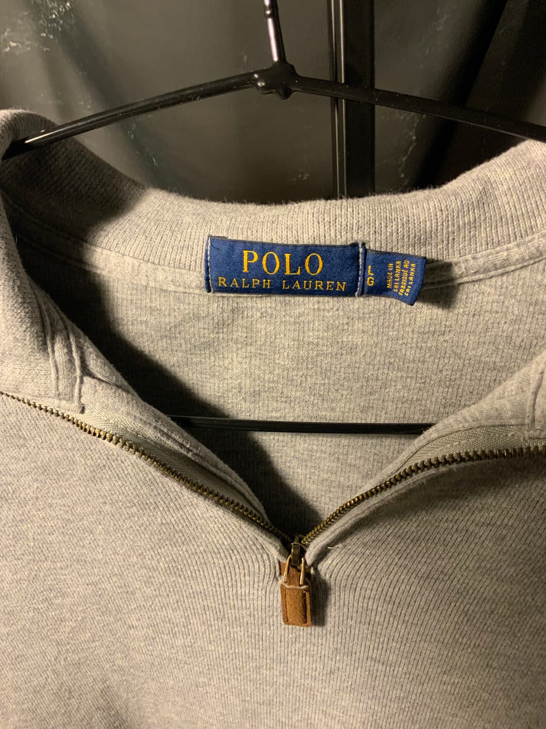 폴로 랄프로렌 반집업 L 회색+네이비 상품이미지2