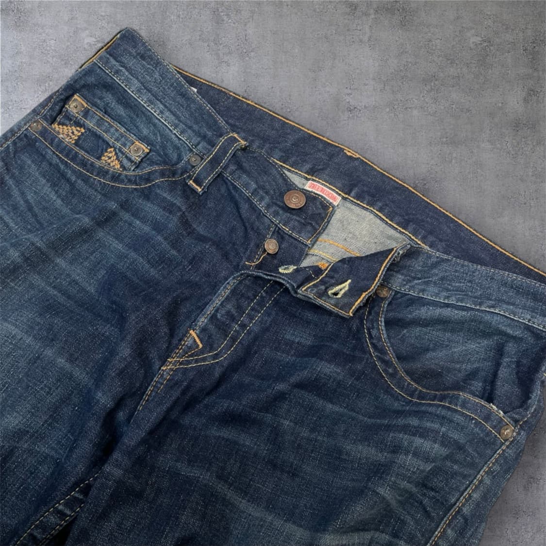 트루릴리전 진청 버튼플라이 스트레이트 데님 팬츠 38 상품이미지2