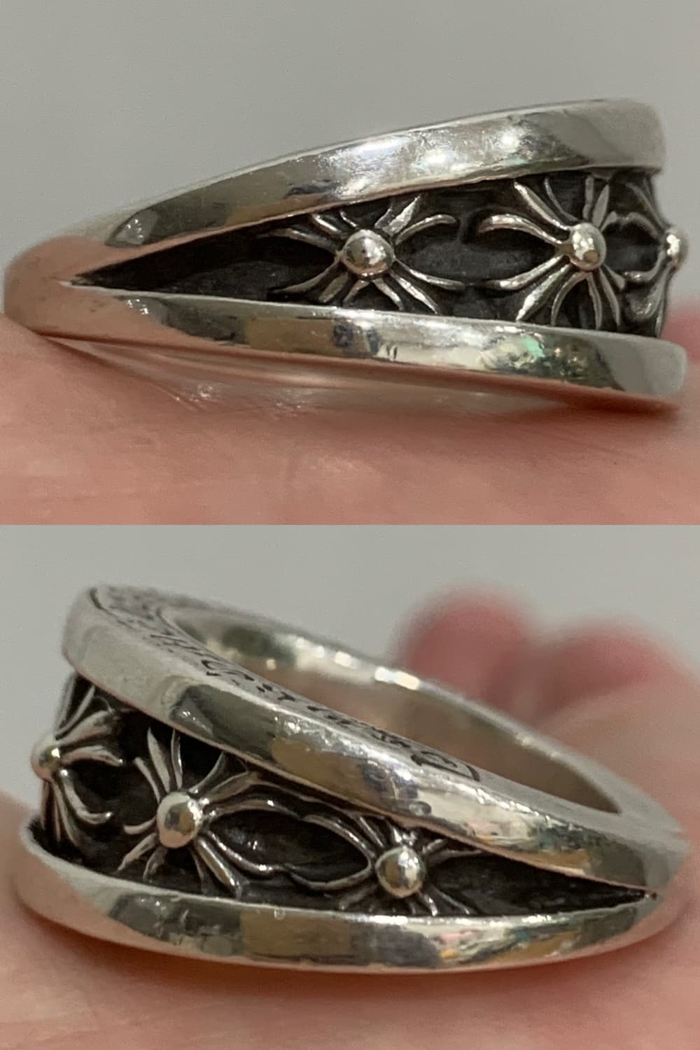 [US 8호] 크롬하츠 CH 플러스 V 밴드 링 반지 상품이미지3