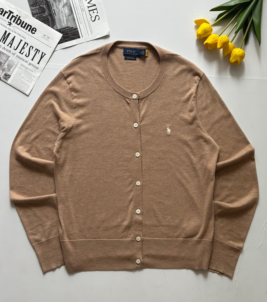 Polo 폴로랄프로렌 QR 베이지 가디건 상품이미지2