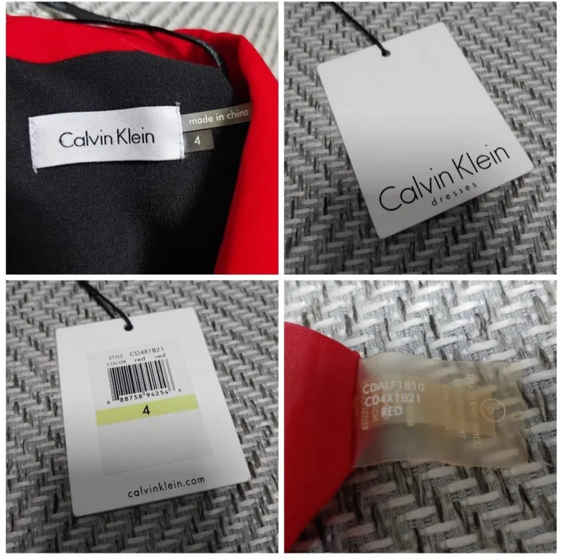 (새상품) 캘빈클라인 레드 슬림핏 원피스 / 택보유 / 하객룩 강추 상품이미지8